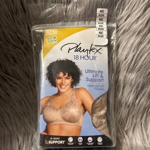 Playtex 18 Hour Wireless Bra Womens‎ Size 40C Nude Ultimate Lift & Support